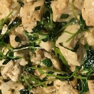 豆腐と豆苗の中華煮
